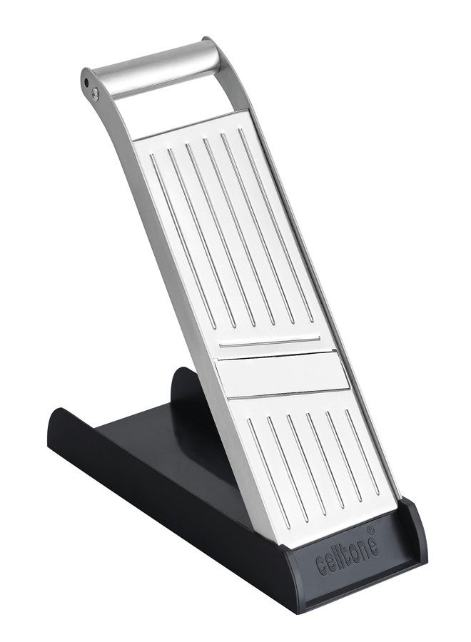 Celltone Stainless Steel Flat Vegetable Grater Slicer Fine Vegetable with Stand Container (SS Slicer) - Image 1